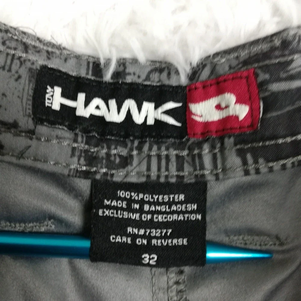 Tony Hawke Mens Shorts‎ Cargo Utility Skater Gray Casual Flap Pocket 32